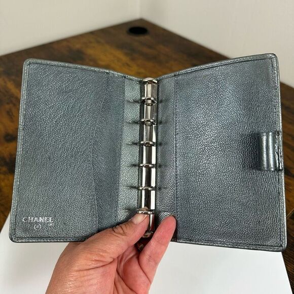 Chanel CC Leather Notebook Holder Silver - Picture 10 of 16